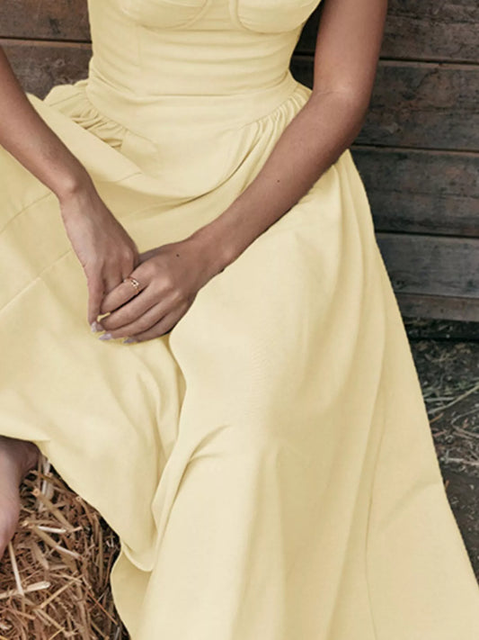 Sweetheart Neck Spaghetti Strap Midi Dress — women's midi dress Australia