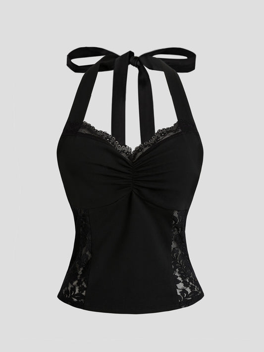 Lace Halter Neck Cami — women's cami Australia