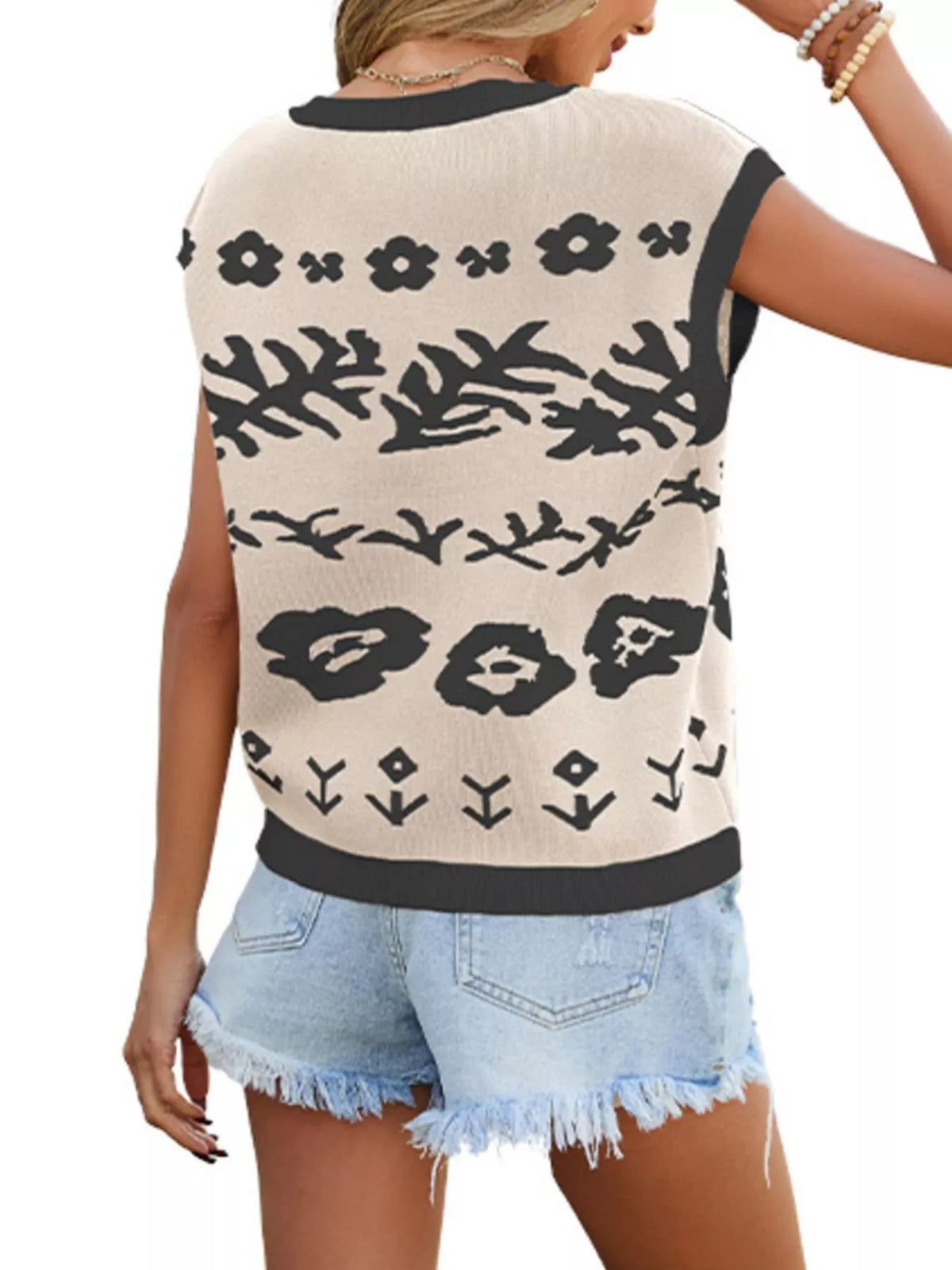 Women's Round Neck Cap Sleeve Knit Top — women's knitwear Australia