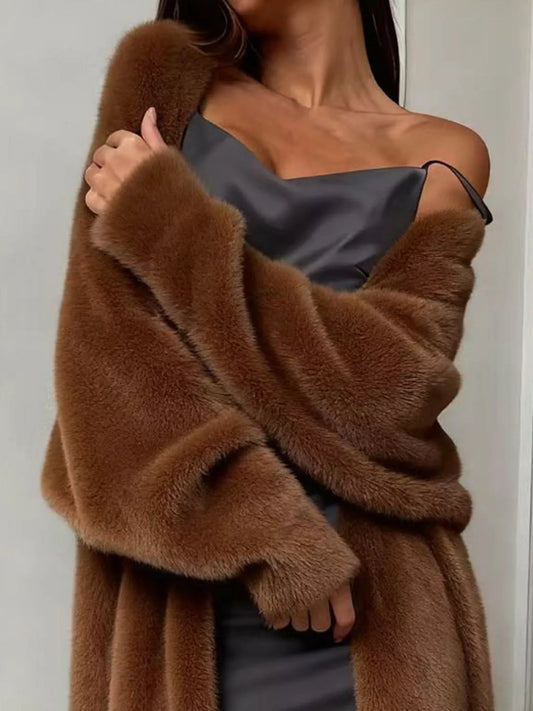 Women's Fuzzy Open Front Longline Cardigan — women's knit cardigan Australia