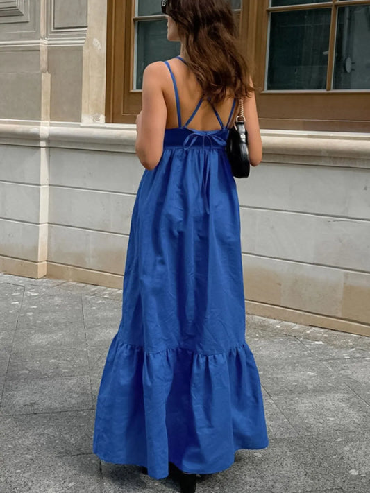 V-Neck Tiered Maxi Cami Dress — women's maxi dress Australia