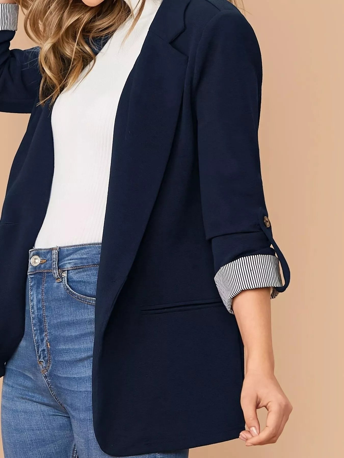 One Button Roll-Up Sleeve Blazer — women's blazer Australia