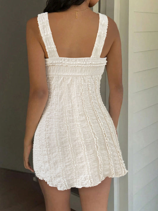 Textured Sweetheart Neck Mini Dress — women's casual dress Australia