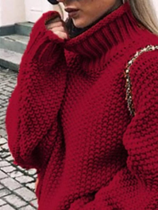 Women's Chunky Knit Turtleneck Sweater — women's knitwear Australia