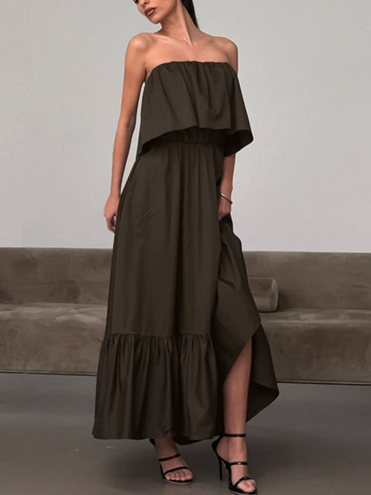 Off-Shoulder Ruffle Hem Maxi Dress β women's maxi dress Australia