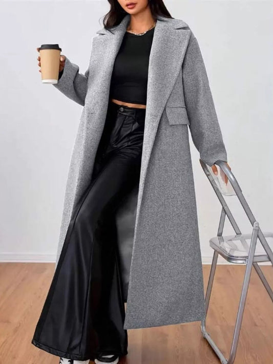 Wool-Blend Longline Overcoat — women's coat Australia