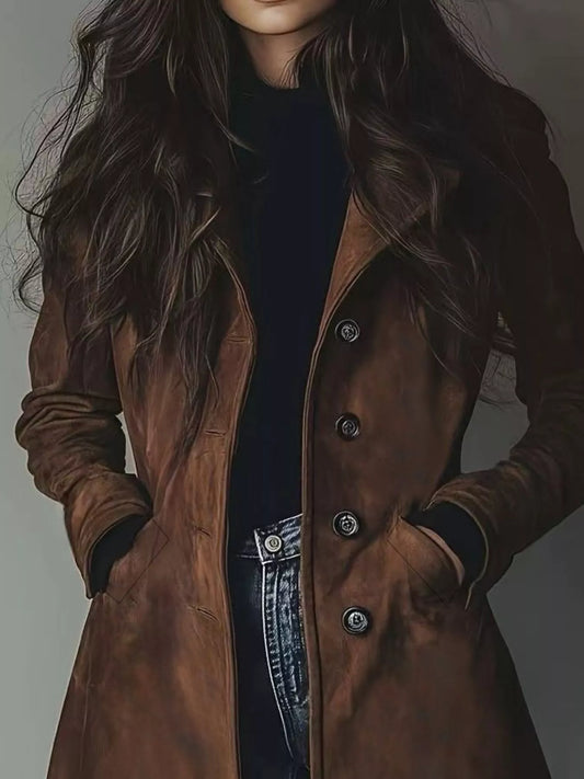 Button Up Long Sleeve Trench Coat — women's coat Australia