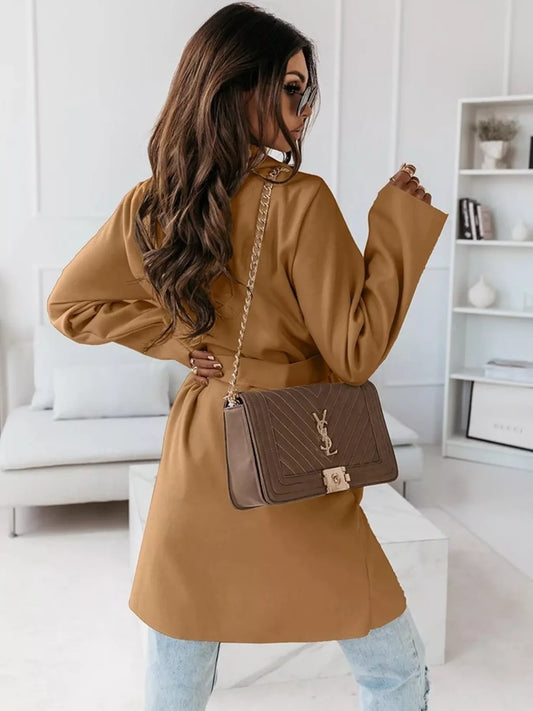 Tie Waist Long Sleeve Outerwear — women's outerwear Australia