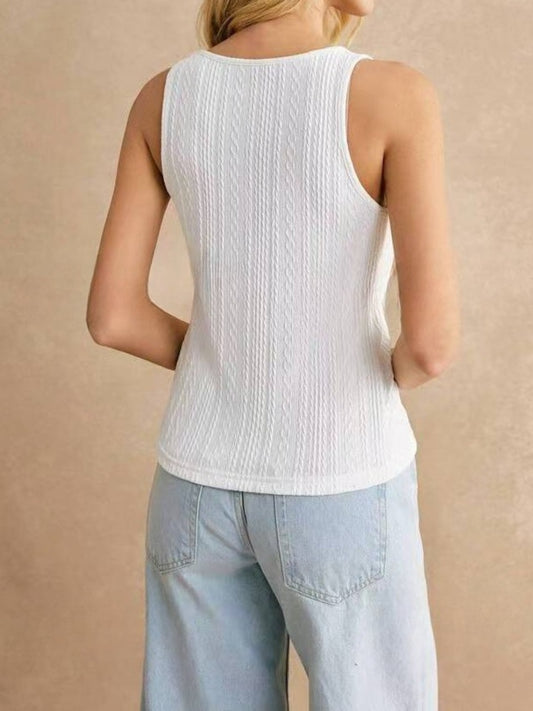 Textured Knit Scoop Neck Tank β women's tank top Australia