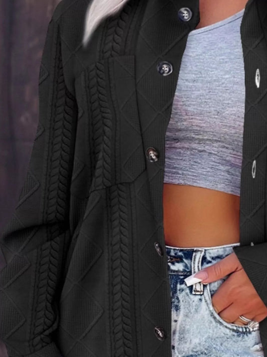 Button Up Long Sleeve Knit Outerwear — women's outerwear Australia