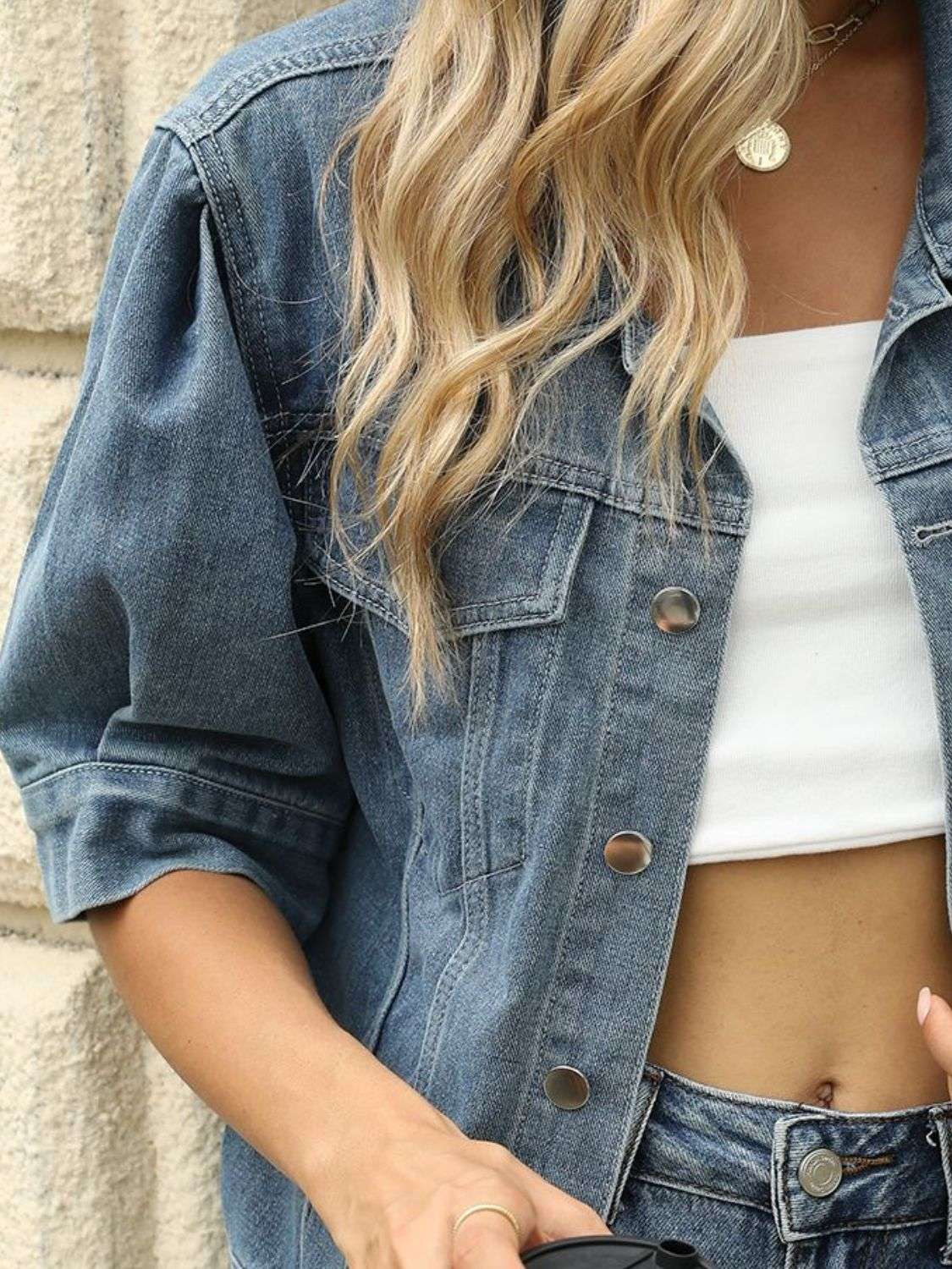 Classic women's washed denim jacket for Australian everyday wear
