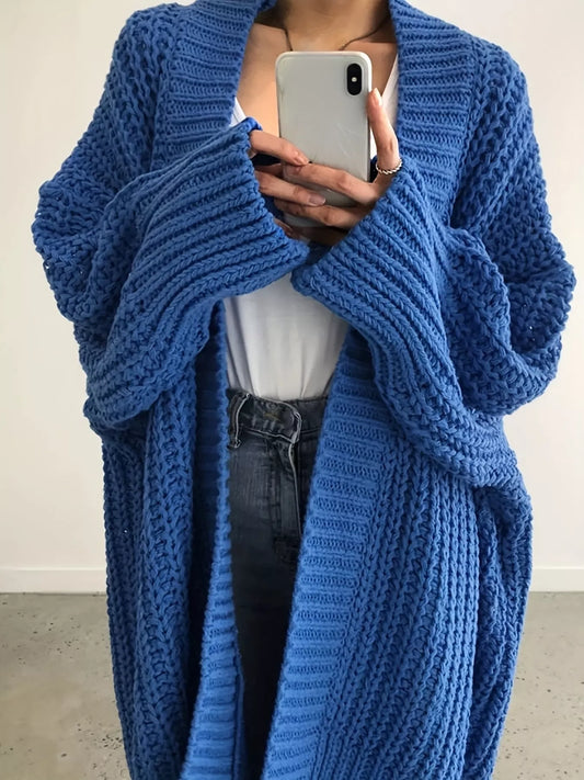 Women's Chunky Knit Open Front Cardigan — women's knit cardigan Australia