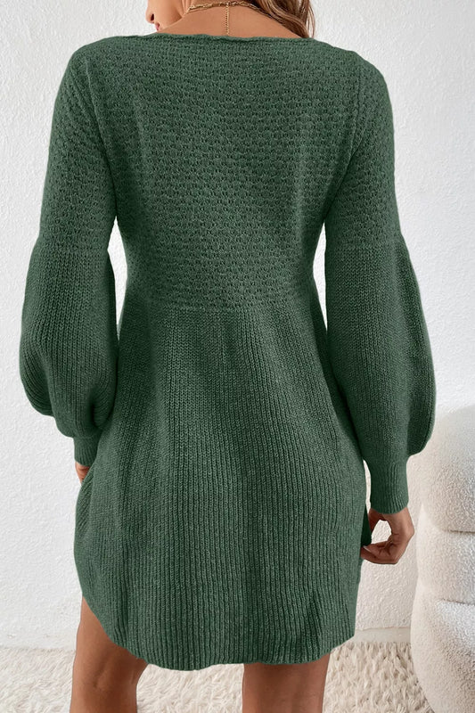 Women's Round Neck Long Sleeve Mini Dress — women's knitwear Australia