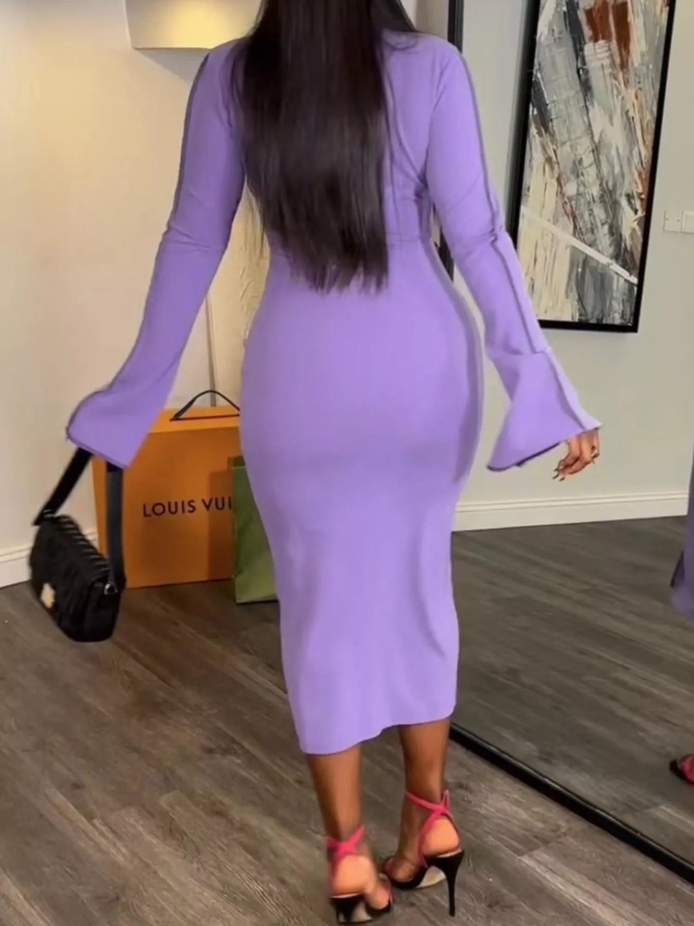 Women's Button Front Long Sleeve Midi Dress — Chic and Unique AU