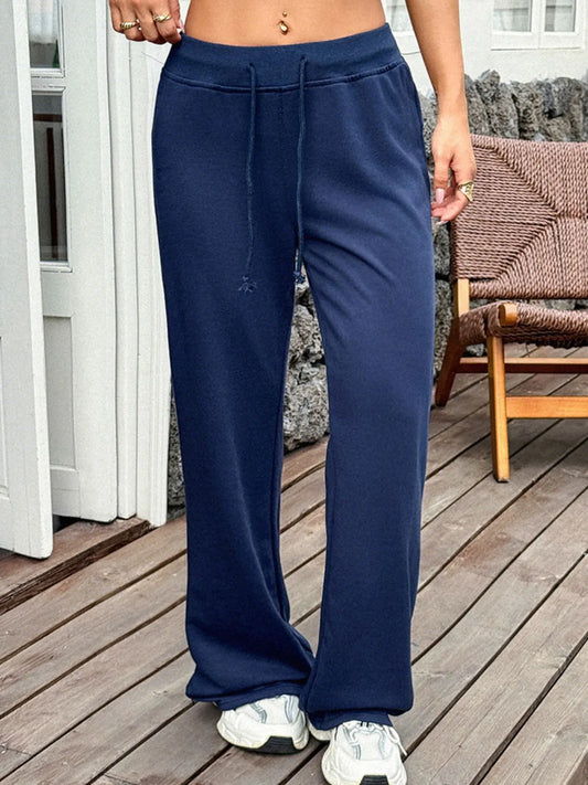 Drawstring Wide Leg Active Pants — women's activewear Australia