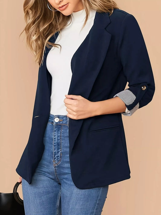 One Button Roll-Up Sleeve Blazer — women's blazer Australia