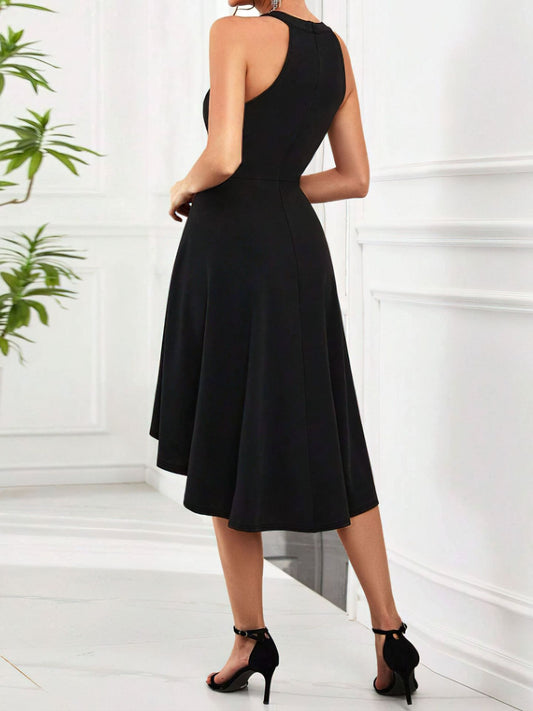 Elegant High-Low Hem Sleeveless Dress — women's casual dress Australia