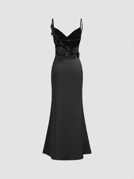 Cowl Neck Satin Maxi Dress — women's maxi dress Australia