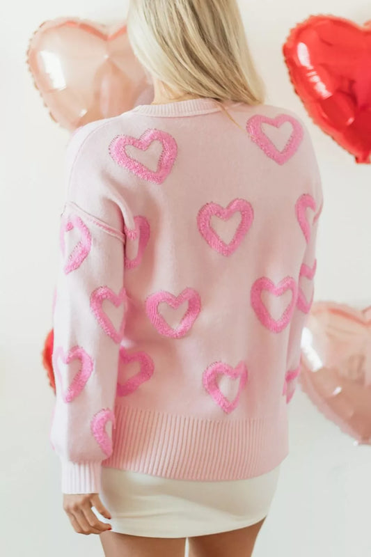 Women's Heart Shape Bubble Sleeve Baggy Sweater — women's knitwear Australia