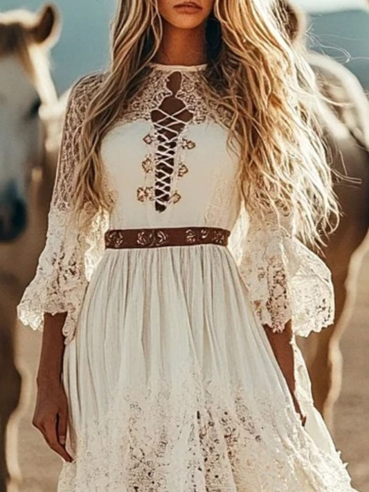 Lace Trimmed High-Low Dress — women's casual dress Australia
