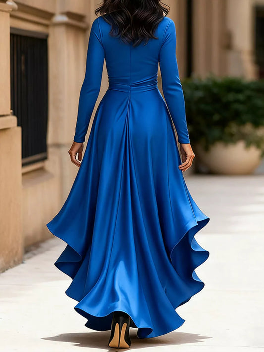 Elegant Wrap Dress with Ruffled Hem — women's cocktail dress Australia