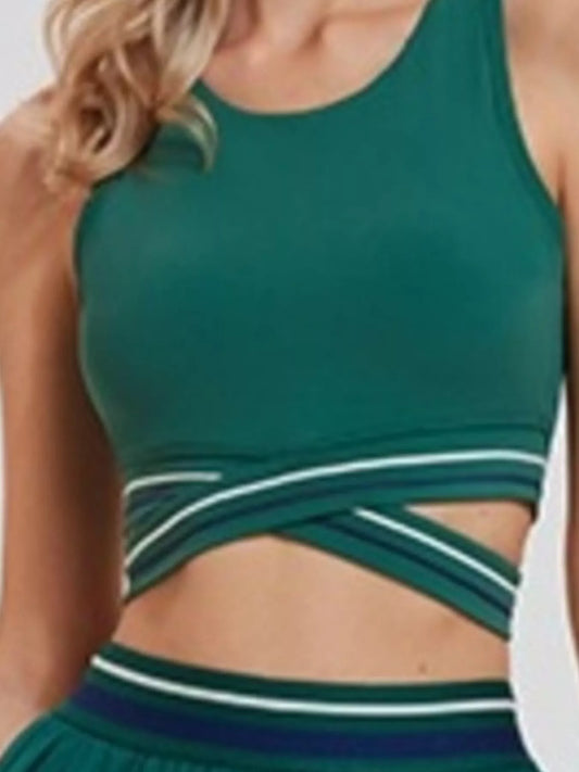 Full Size Criss-Cross Hem Active Tank Plus Size — women's activewear Australia