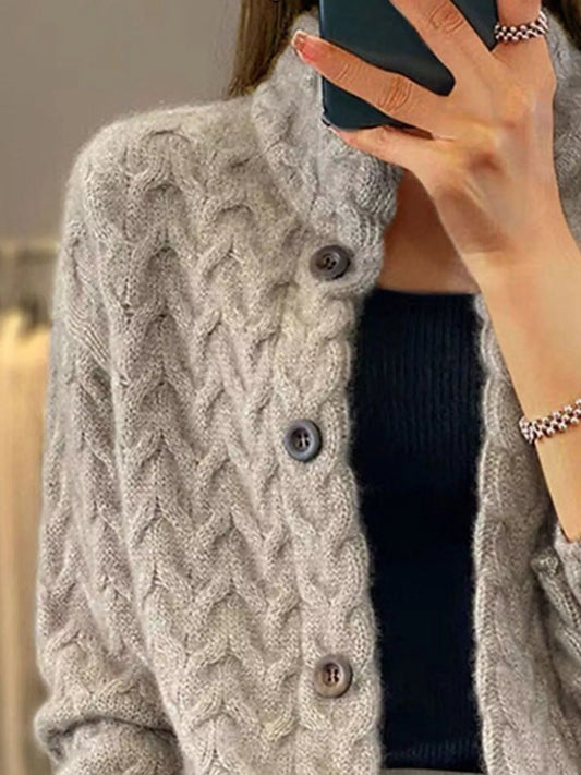 Women's Textured Knit Button-Down Cardigan — women's knit cardigan Australia