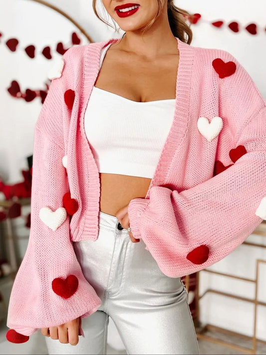 Women's Heart Open Front Cardigan — women's knitwear Australia