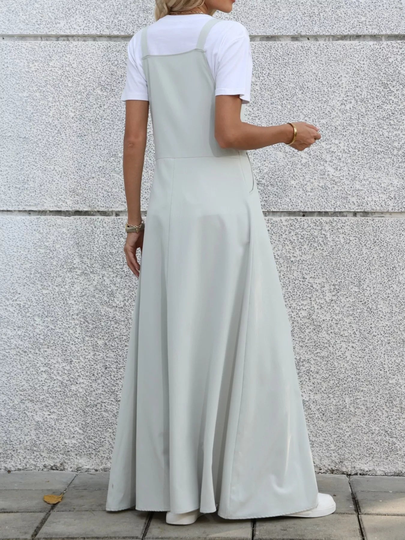 Women's Pleated Detail Overall Dress — Chic and Unique AU