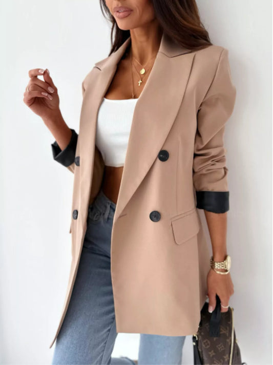 Lapel Collar Long Sleeve Blazer — women's blazer Australia