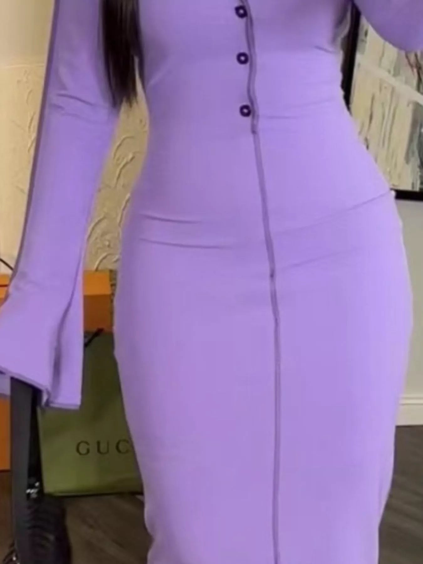 Women's Button Front Long Sleeve Midi Dress — Chic and Unique AU