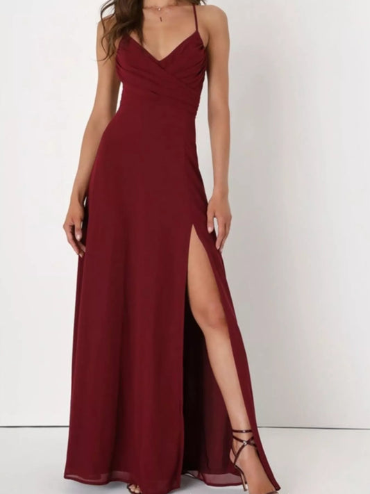 Crisscross Back Slit Maxi Dress — women's maxi dress Australia