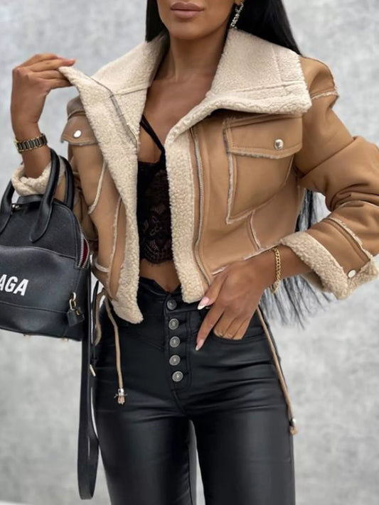 Sherpa Trim Cropped Jacket — women's jacket Australia