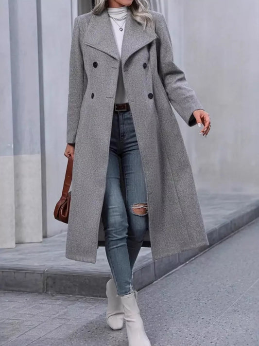 Double-Breasted Longline Overcoat — women's coat Australia