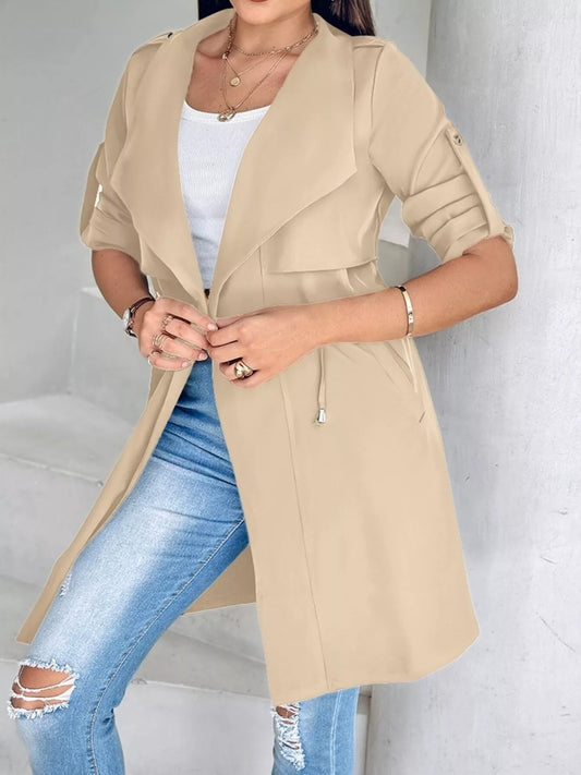 Drape Collar Lightweight Trench Coat — women's coat Australia