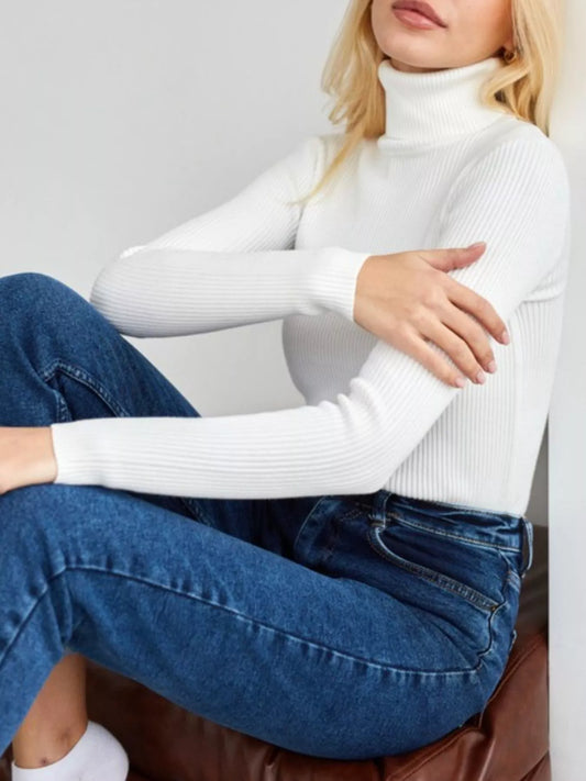 Women's Full Size Ribbed Knit Turtleneck Sweater Plus Size — women's knit sweater Australia