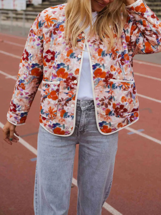 Floral Print Quilted Lightweight Outerwear — women's outerwear Australia