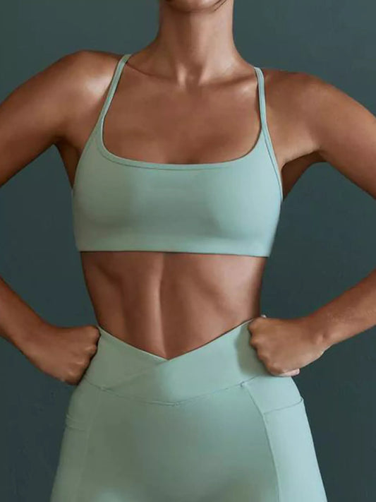 Seamless Cross-Waist Cami and Leggings Active Set — gym set Australia