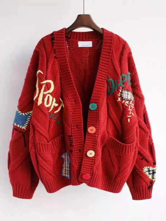 Women's V-Neck Button Down Knit Cardigan — women's knitwear Australia