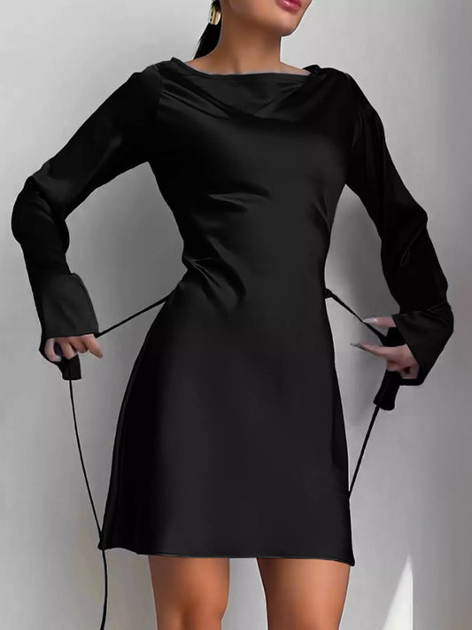 Elegant Mini Dress with Fare Sleeves — women's casual dress Australia