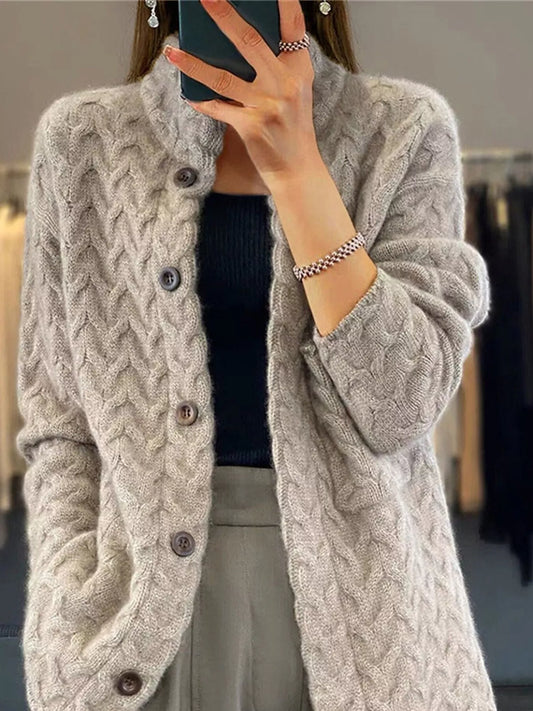 Women's Textured Knit Button-Down Cardigan — women's knit cardigan Australia