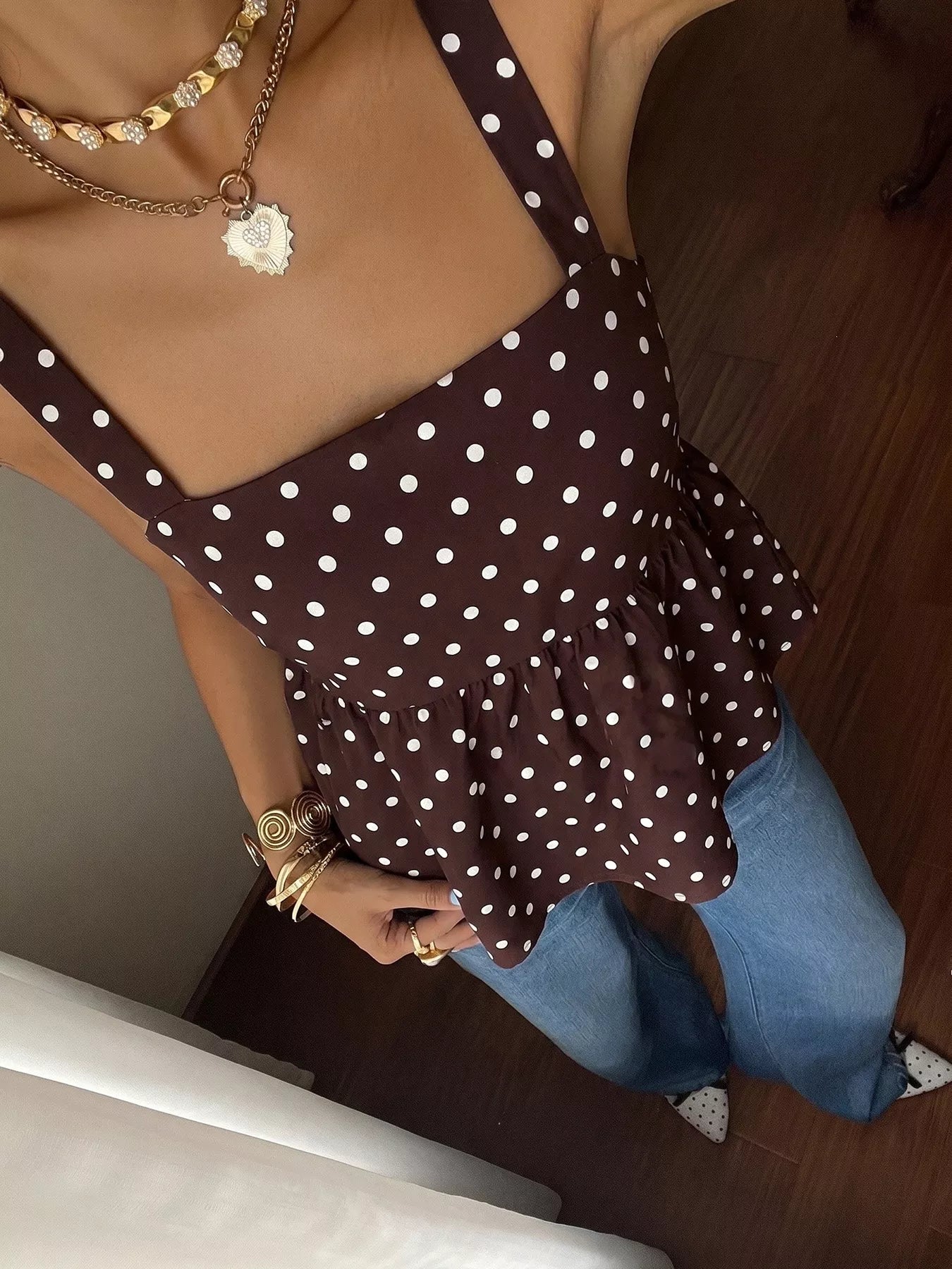 Polka Dot Tie Back Cami — women's cami Australia