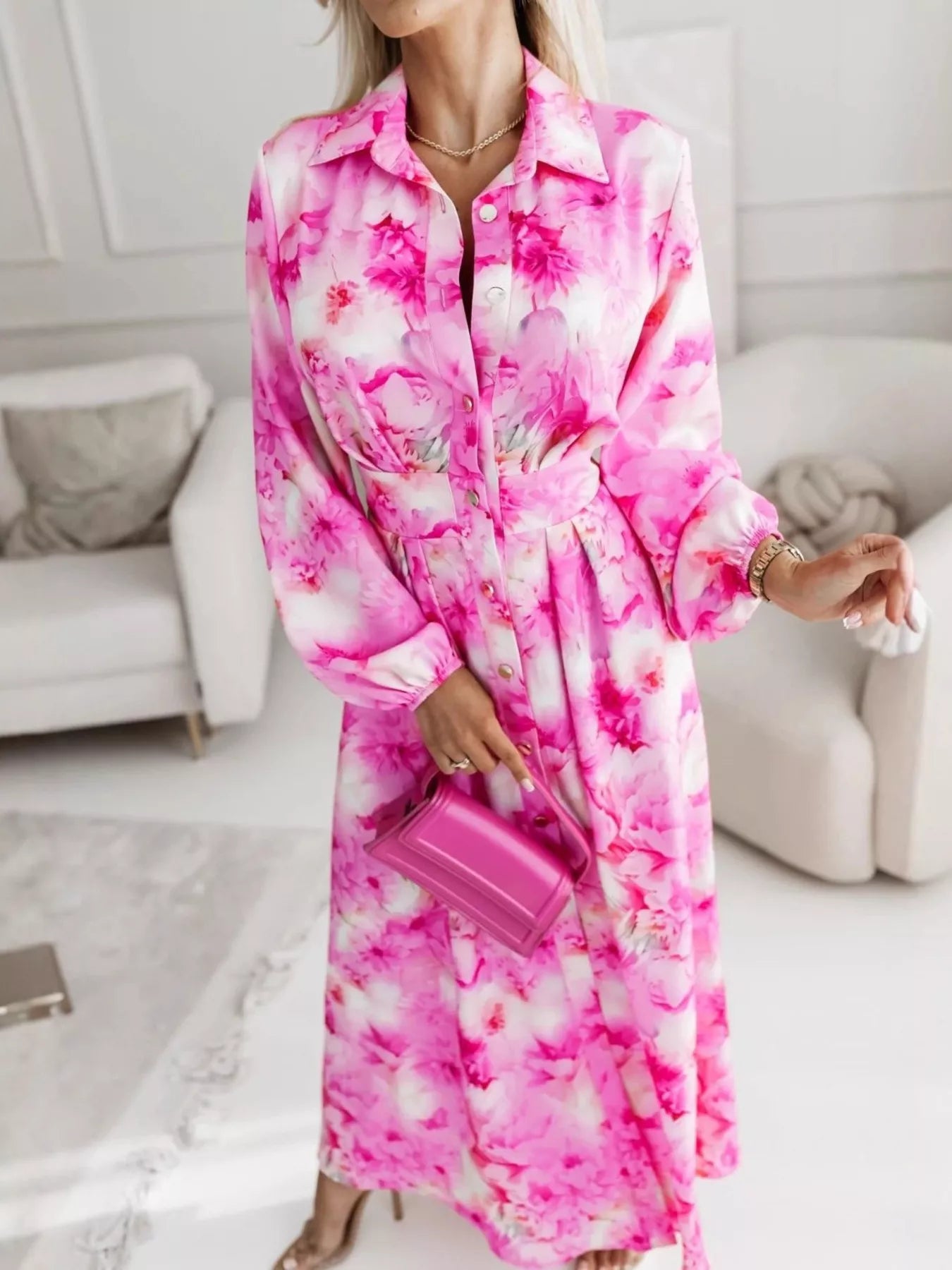 Women's Long Sleeve Maxi Shirt Dress — Chic and Unique AU