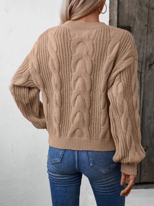 Women's Cable Knit Long Sleeve Sweater — women's knitwear Australia