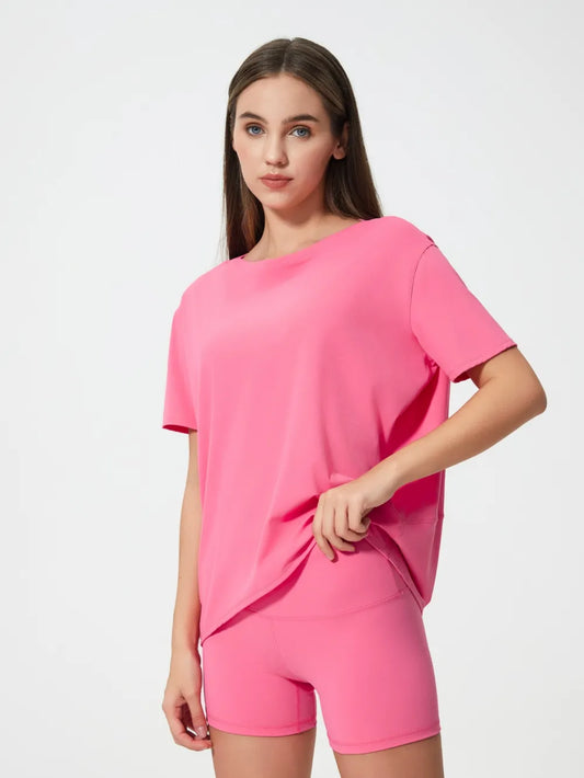 Millennia Round Neck Short Sleeve Active T-Shirt — women's activewear Australia
