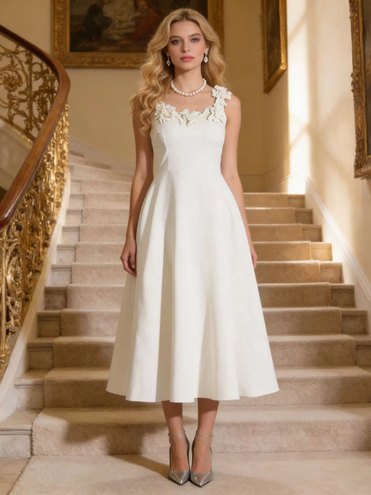 Floral Embellished Sleeveless Midi Dress — women's cocktail dress Australia