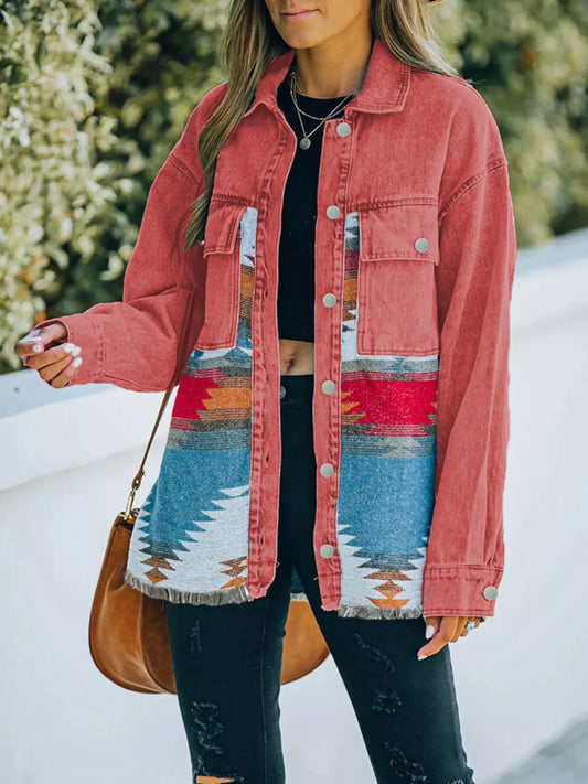 Aztec Print Button Up Jacket — women's jacket Australia