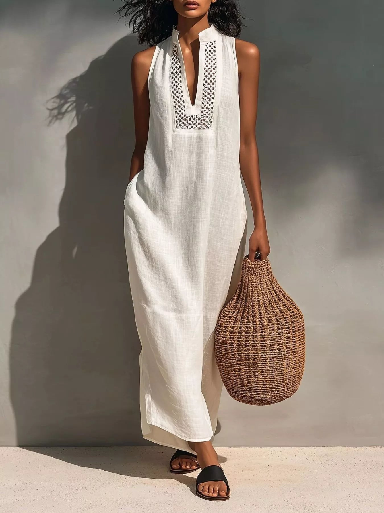 Women's Sleeveless Maxi Dress with Pockets — Chic and Unique AU