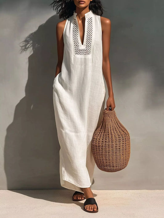 Women's Sleeveless Maxi Dress with Pockets — Chic and Unique AU