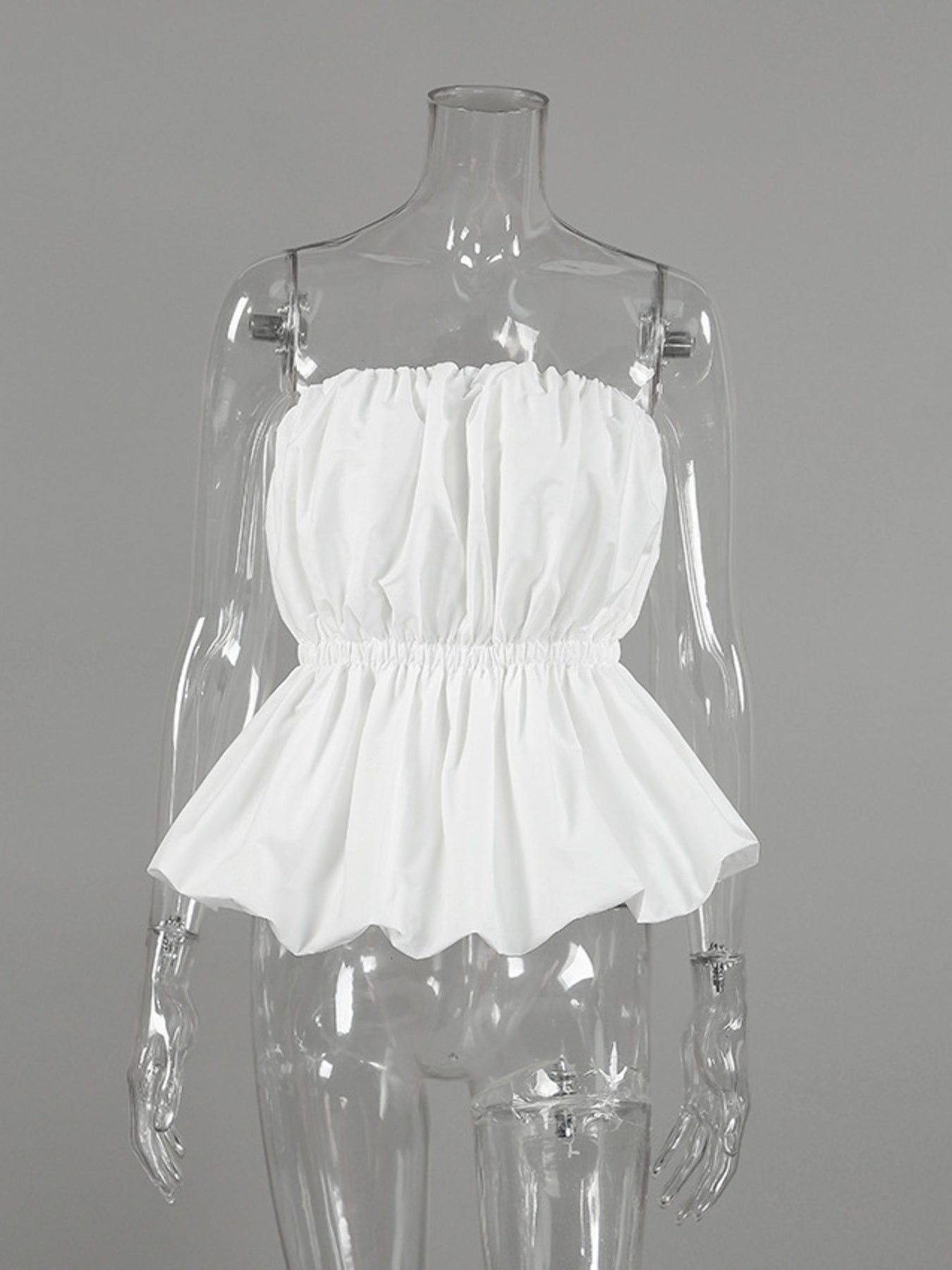Ruched Bubble Hem Tube Top — women's top Australia
